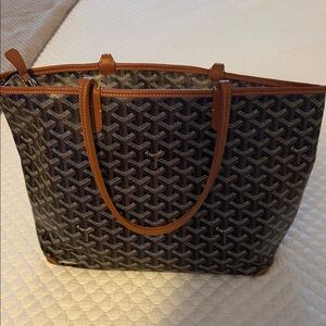 Goyard Black and Tan Tote Bag